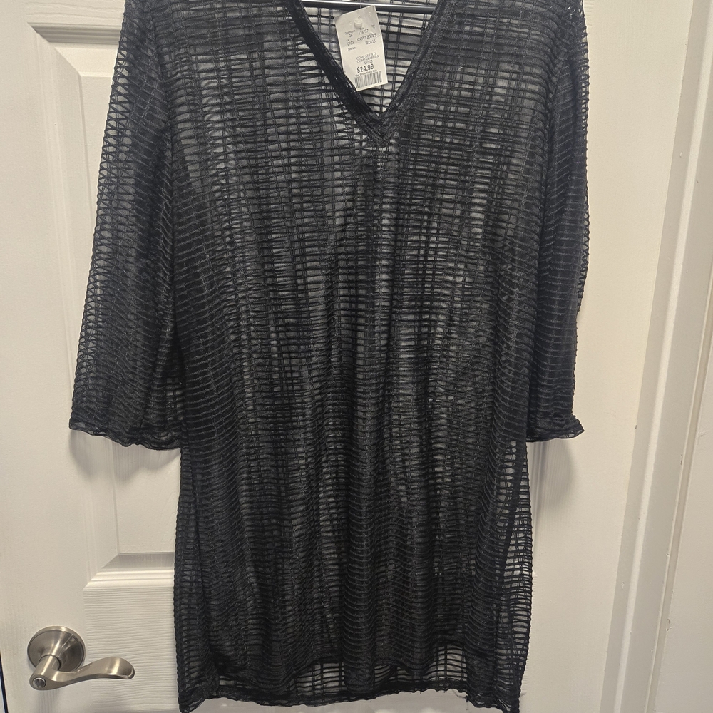 Jordan Taylor Black Mesh Swim Coverup